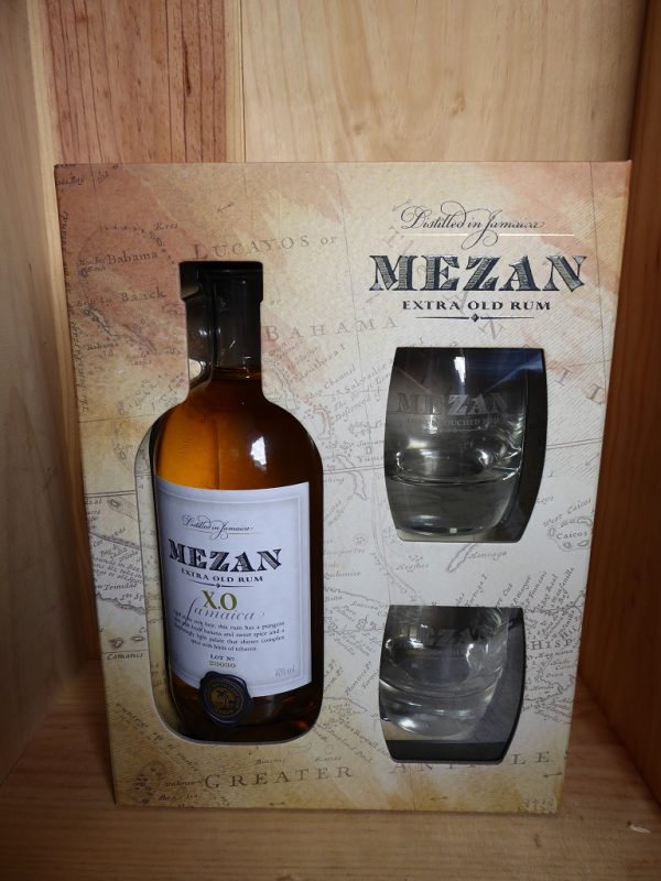 Mezan XO Jamaica Rum Gift Set with 2 glasses 70cl